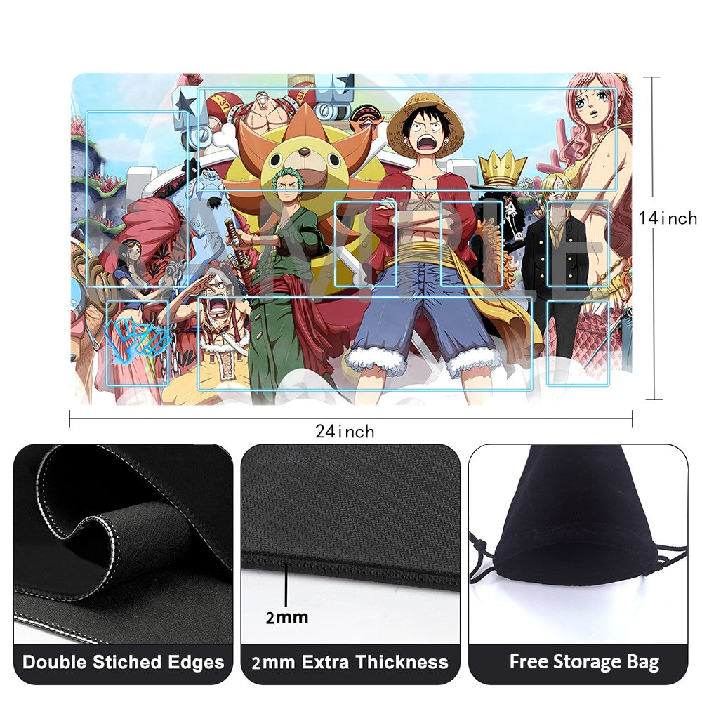 Thousand Sunny One Piece Playmat + Free Storage Bag Non-Slip Rubber 24x14 in +122HZWzone (25)