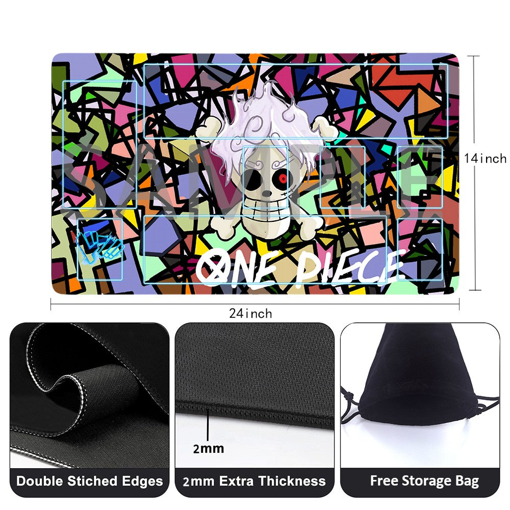 Monkey D. Luffy One Piece Playmat + Free Storage Bag Non-Slip Rubber 24x14 in +122HZWzone (54)