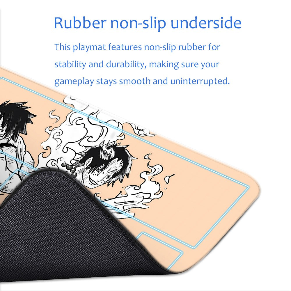 Portgas D. Ace  Monkey D. Luffy One Piece Playmat + Free Storage Bag Non-Slip Rubber 24x14 in +122HZWzone (29)