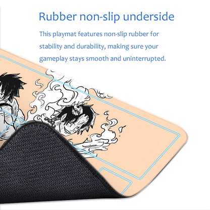 Portgas D. Ace  Monkey D. Luffy One Piece Playmat + Free Storage Bag Non-Slip Rubber 24x14 in +122HZWzone (29)