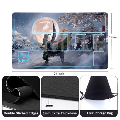 Roronoa Zoro One Piece Playmat + Free Storage Bag Non-Slip Rubber 24x14 in +122HZWzone (92)