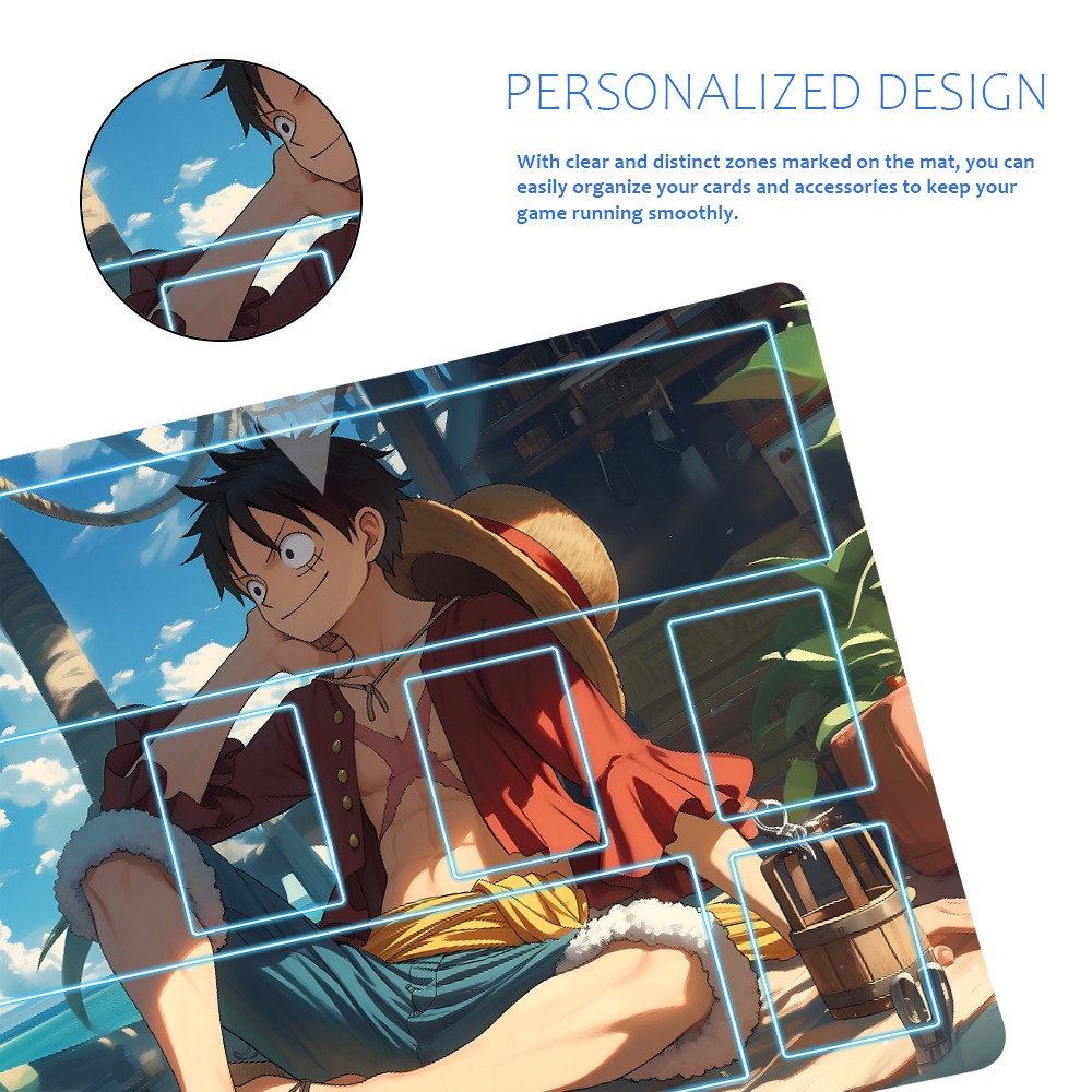 Monkey D. Luffy One Piece Playmat + Free Storage Bag Non-Slip Rubber 24x14 in +122HZWzone (57)