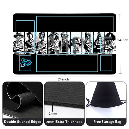 Straw Hat Pirates One Piece Playmat + Free Storage Bag Non-Slip Rubber 24x14 in +122HZWzone (13)