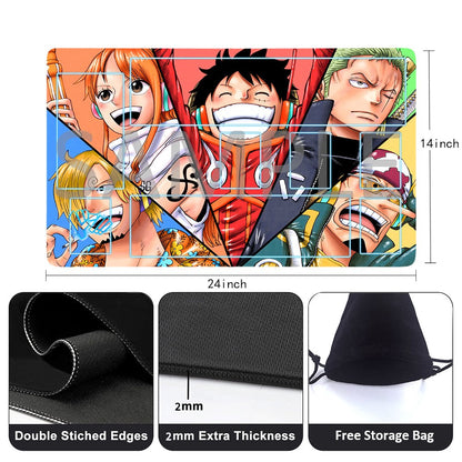 Straw Hat Pirates One Piece Playmat + Free Storage Bag Non-Slip Rubber 24x14 in +122HZWzone (30)