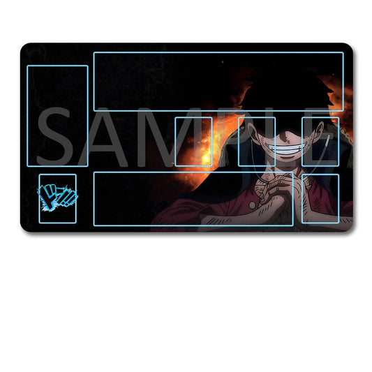 Anime character mouse pad with a black drawstring bag on a white background