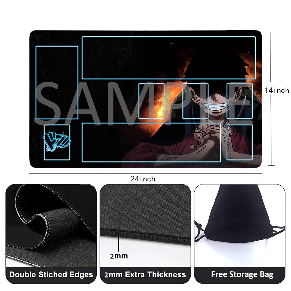 Monkey D. Luffy One Piece Playmat + Free Storage Bag Non-Slip Rubber 24x14 in +122HZWzone (80)