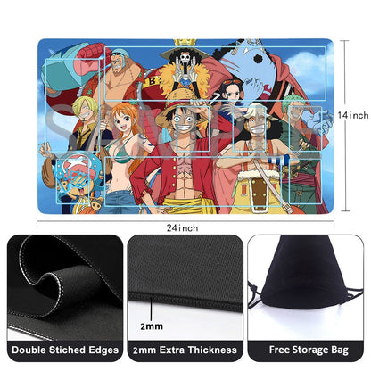 Straw Hat Pirates‌ One Piece Playmat + Free Storage Bag Non-Slip Rubber 24x14 in +1122HZWzone (81)