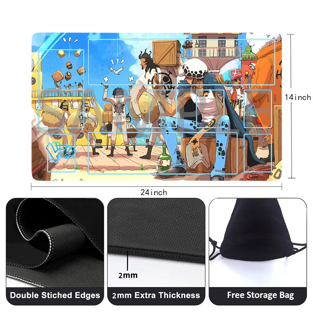 Trafalgar D. Water Law One Piece Playmat + Free Storage Bag Non-Slip Rubber 24x14 in +122HZWzone (24)