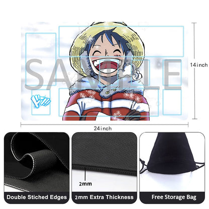 Monkey D. Luffy One Piece Playmat + Free Storage Bag Non-Slip Rubber 24x14 in +122HZWzone (51)