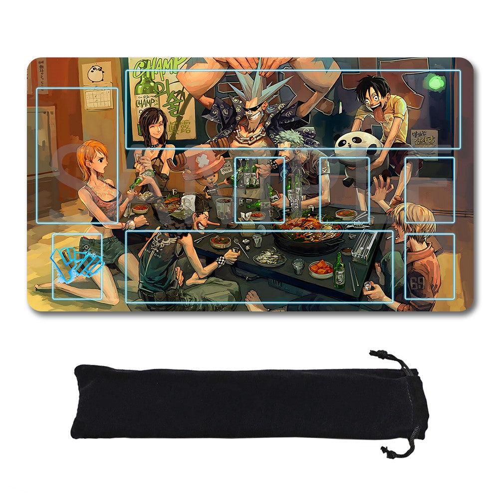 Straw Hat Pirates One Piece Playmat + Free Storage Bag Non-Slip Rubber 24x14 in +122HZWzone (5)