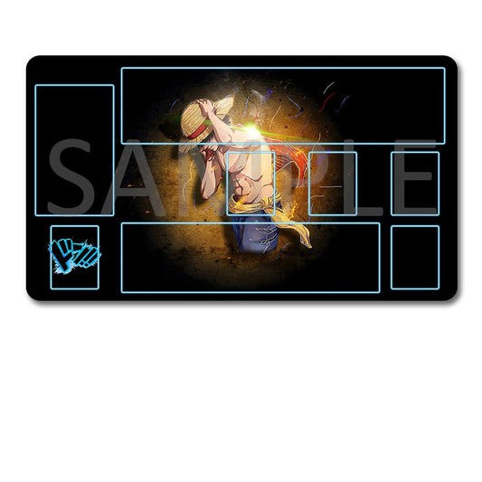 Large mouse pad with artistic design and carrying bag on a white background