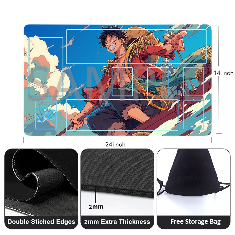 Monkey D. Luffy One Piece Playmat + Free Storage Bag Non-Slip Rubber 24x14 in +122HZWzone (74)