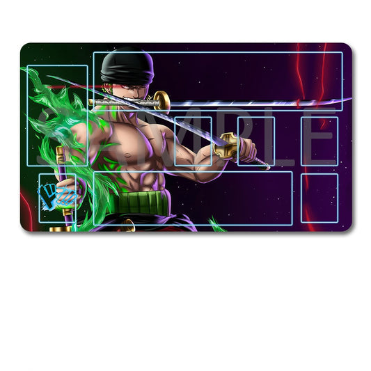 Large mouse pad with anime-style character and black pouch on a white background
