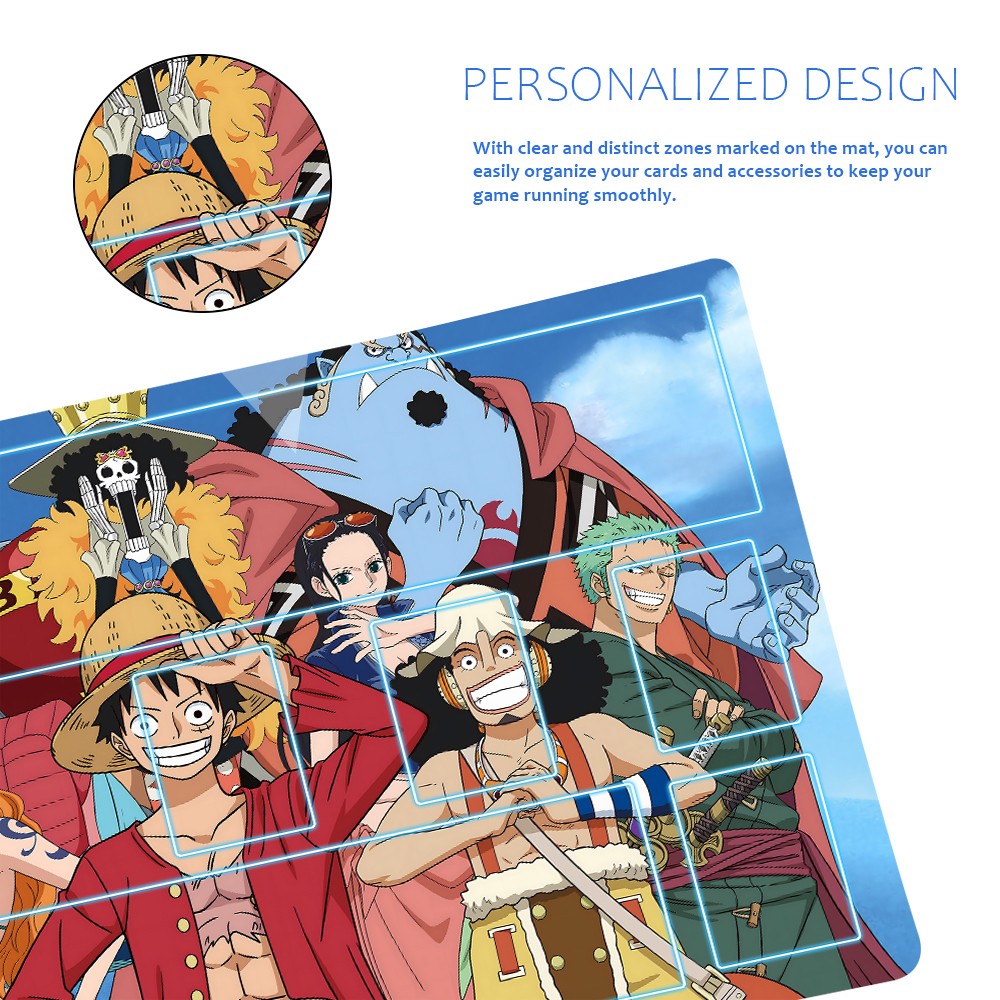 Straw Hat Pirates‌ One Piece Playmat + Free Storage Bag Non-Slip Rubber 24x14 in +1122HZWzone (81)