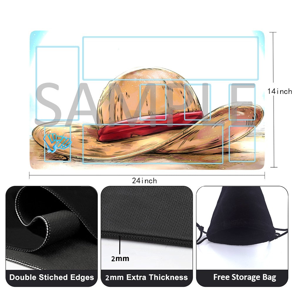 Monkey D. Luffy One Piece Playmat + Free Storage Bag Non-Slip Rubber 24x14 in +122HZWzone (41)