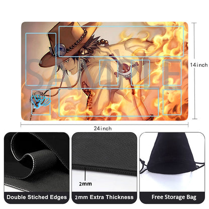Monkey D. Luffy One Piece Playmat + Free Storage Bag Non-Slip Rubber 24x14 in +122HZWzone (87)