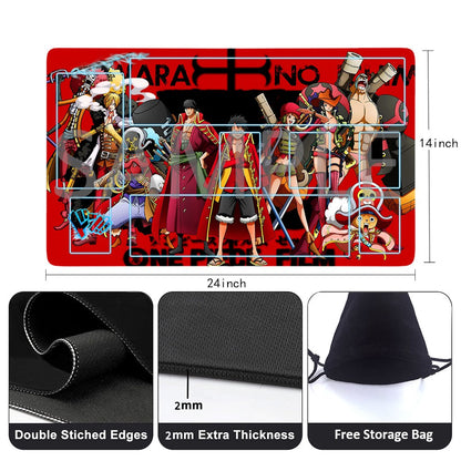 Straw Hat Pirates‌ One Piece Playmat + Free Storage Bag Non-Slip Rubber 24x14 in +122HZWzone (79)