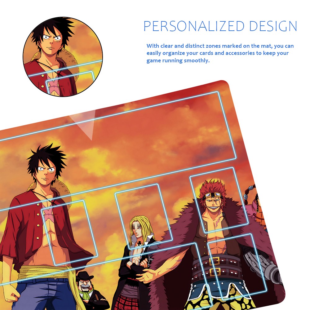 Straw Hat Pirates‌ One Piece Playmat + Free Storage Bag Non-Slip Rubber 24x14 in +122HZWzone (82)