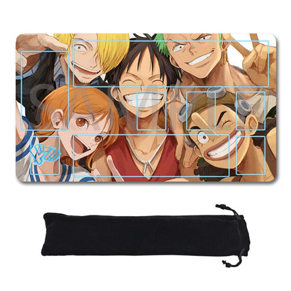 Straw Hat Pirates One Piece Playmat + Free Storage Bag Non-Slip Rubber 24x14 in +122HZWzone (12)