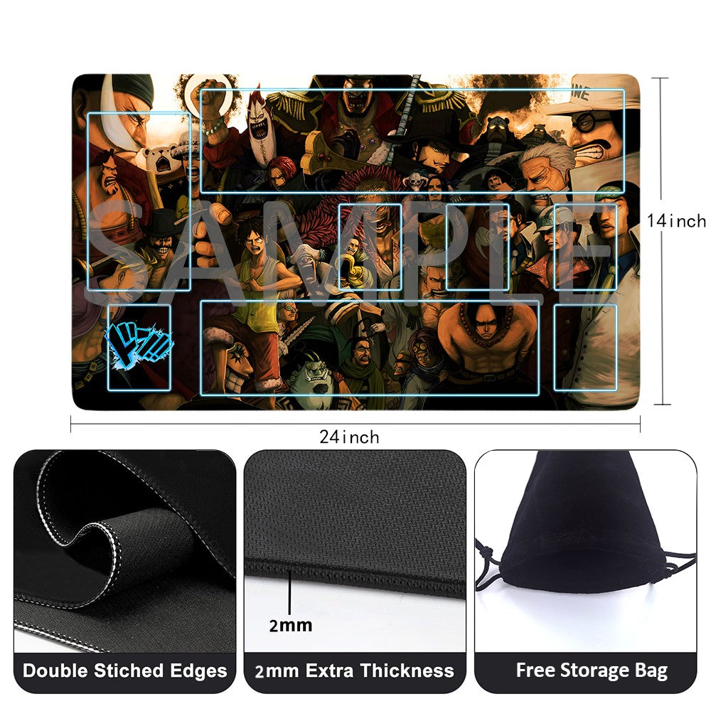 Straw Hat Pirates One Piece Playmat + Free Storage Bag Non-Slip Rubber 24x14 in +122HZWzone (37)
