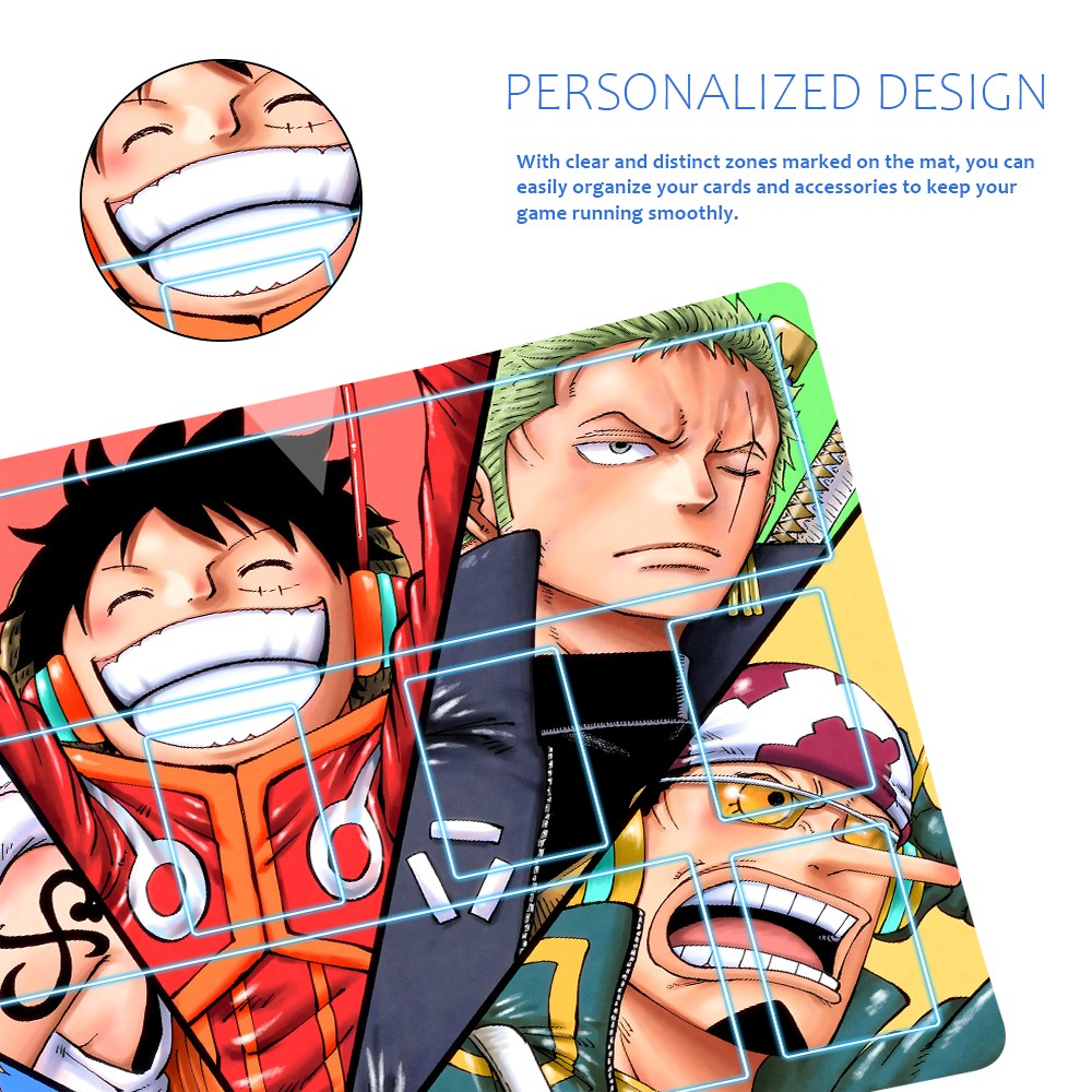 Straw Hat Pirates One Piece Playmat + Free Storage Bag Non-Slip Rubber 24x14 in +122HZWzone (30)