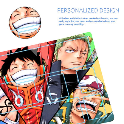 Straw Hat Pirates One Piece Playmat + Free Storage Bag Non-Slip Rubber 24x14 in +122HZWzone (30)