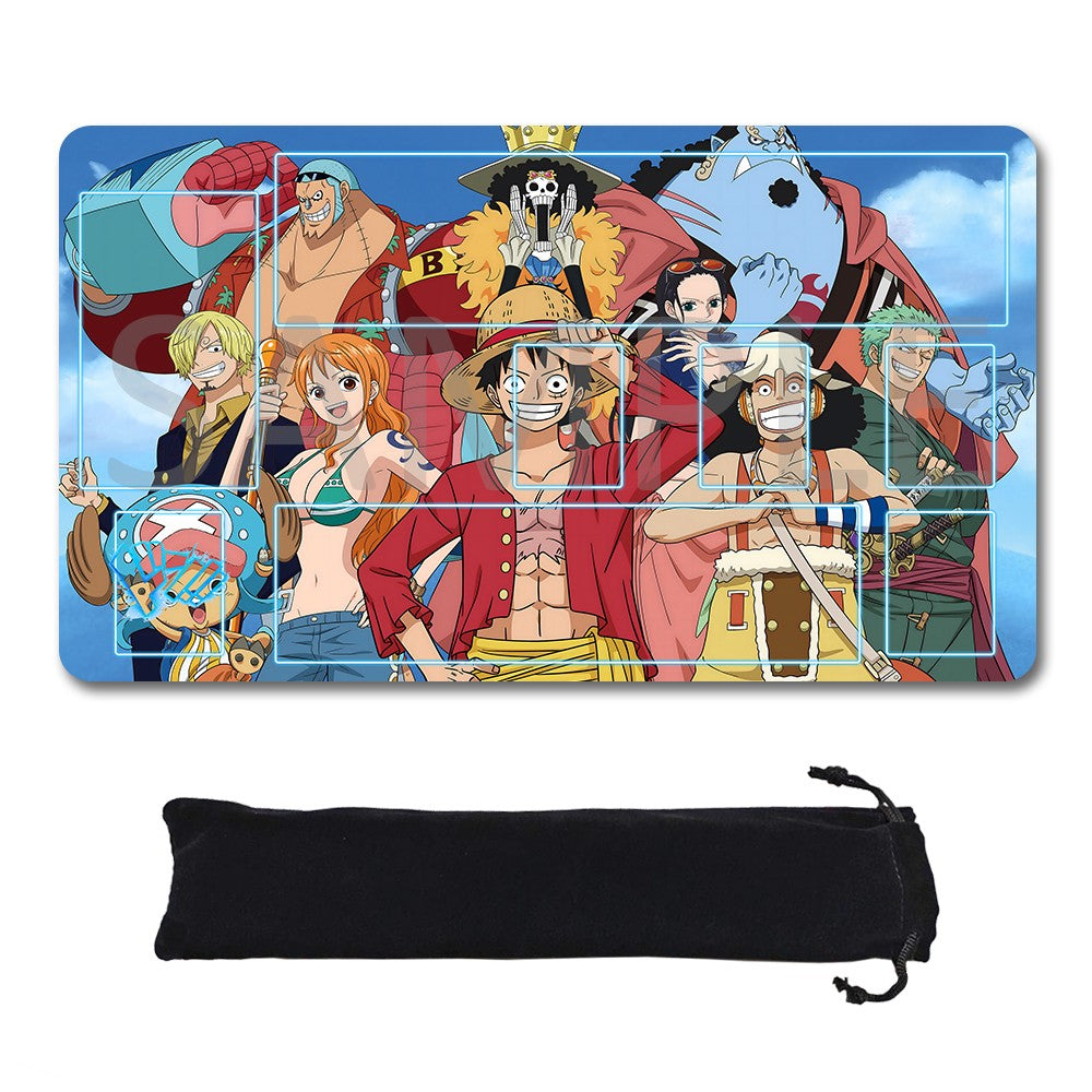 Straw Hat Pirates‌ One Piece Playmat + Free Storage Bag Non-Slip Rubber 24x14 in +1122HZWzone (81)