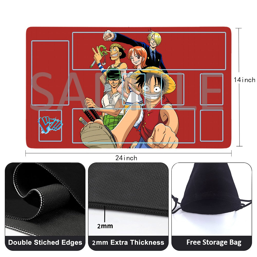 Straw Hat Pirates‌ One Piece Playmat + Free Storage Bag Non-Slip Rubber 24x14 in +122HZWzone (97)