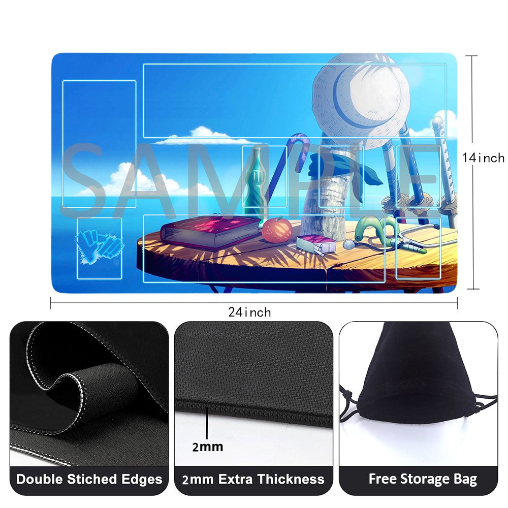 Thousand Sunny One Piece Playmat + Free Storage Bag Non-Slip Rubber 24x14 in +122HZWzone (85)