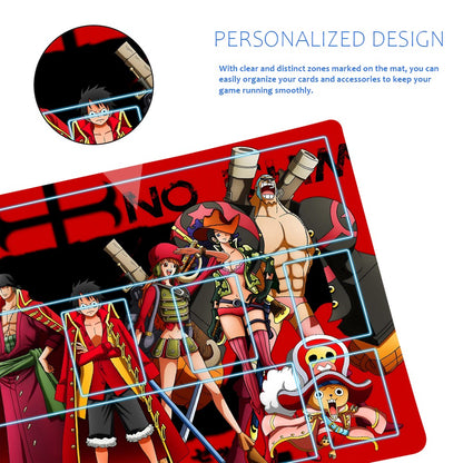 Straw Hat Pirates‌ One Piece Playmat + Free Storage Bag Non-Slip Rubber 24x14 in +122HZWzone (79)