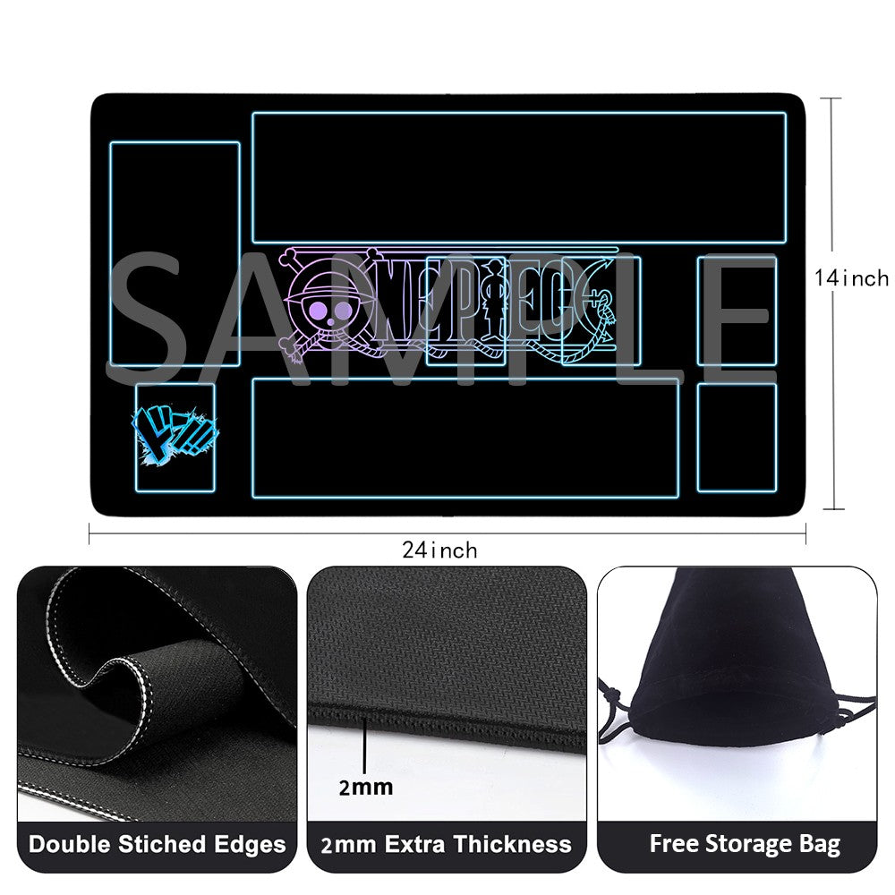 Straw Hat Pirates‌ One Piece Playmat + Free Storage Bag Non-Slip Rubber 24x14 in +122HZWzone (91)