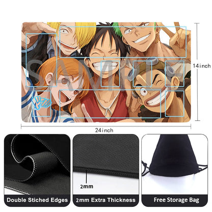 Straw Hat Pirates One Piece Playmat + Free Storage Bag Non-Slip Rubber 24x14 in +122HZWzone (12)