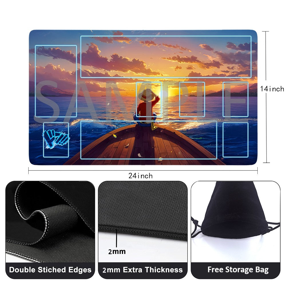 Monkey D. Luffy One Piece Playmat + Free Storage Bag Non-Slip Rubber 24x14 in +122HZWzone (86)