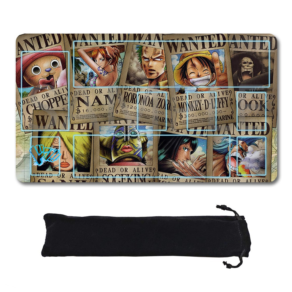 Straw Hat Pirates‌ One Piece Playmat + Free Storage Bag Non-Slip Rubber 24x14 in +122HZWzone (69)