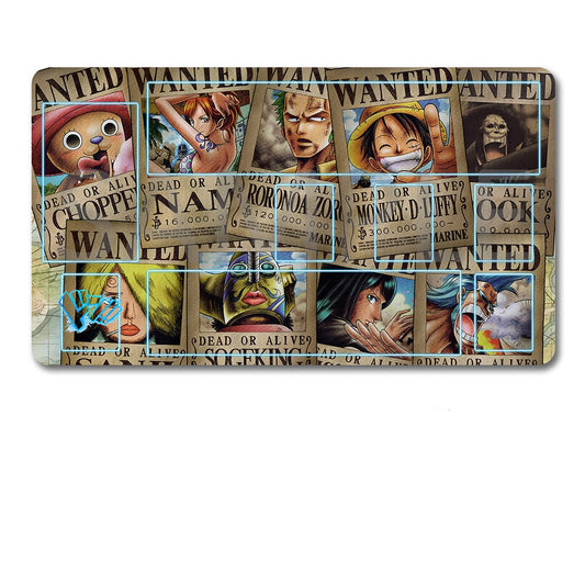 Pouch with anime character designs and a black drawstring bag on a white background