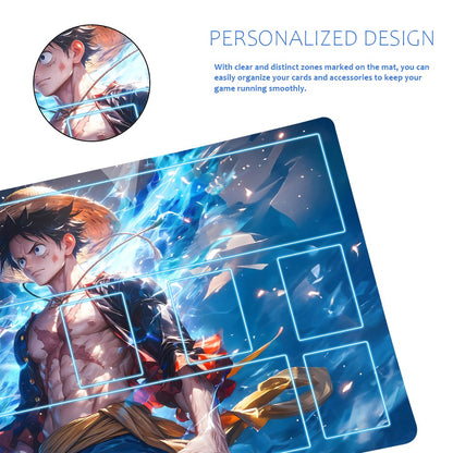 Monkey D. Luffy One Piece Playmat + Free Storage Bag Non-Slip Rubber 24x14 in +122HZWzone (58)