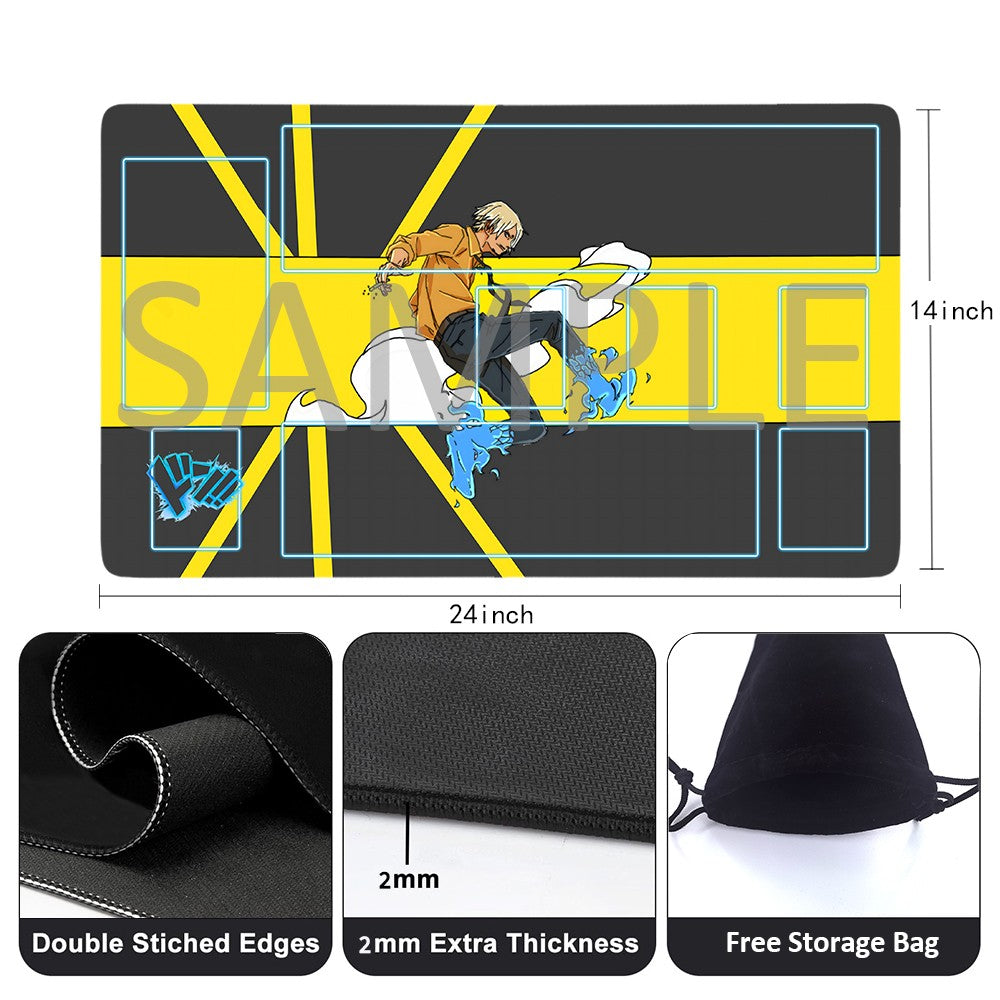 Sanji One Piece Playmat + Free Storage Bag Non-Slip Rubber 24x14 in +122HZWzone (60)