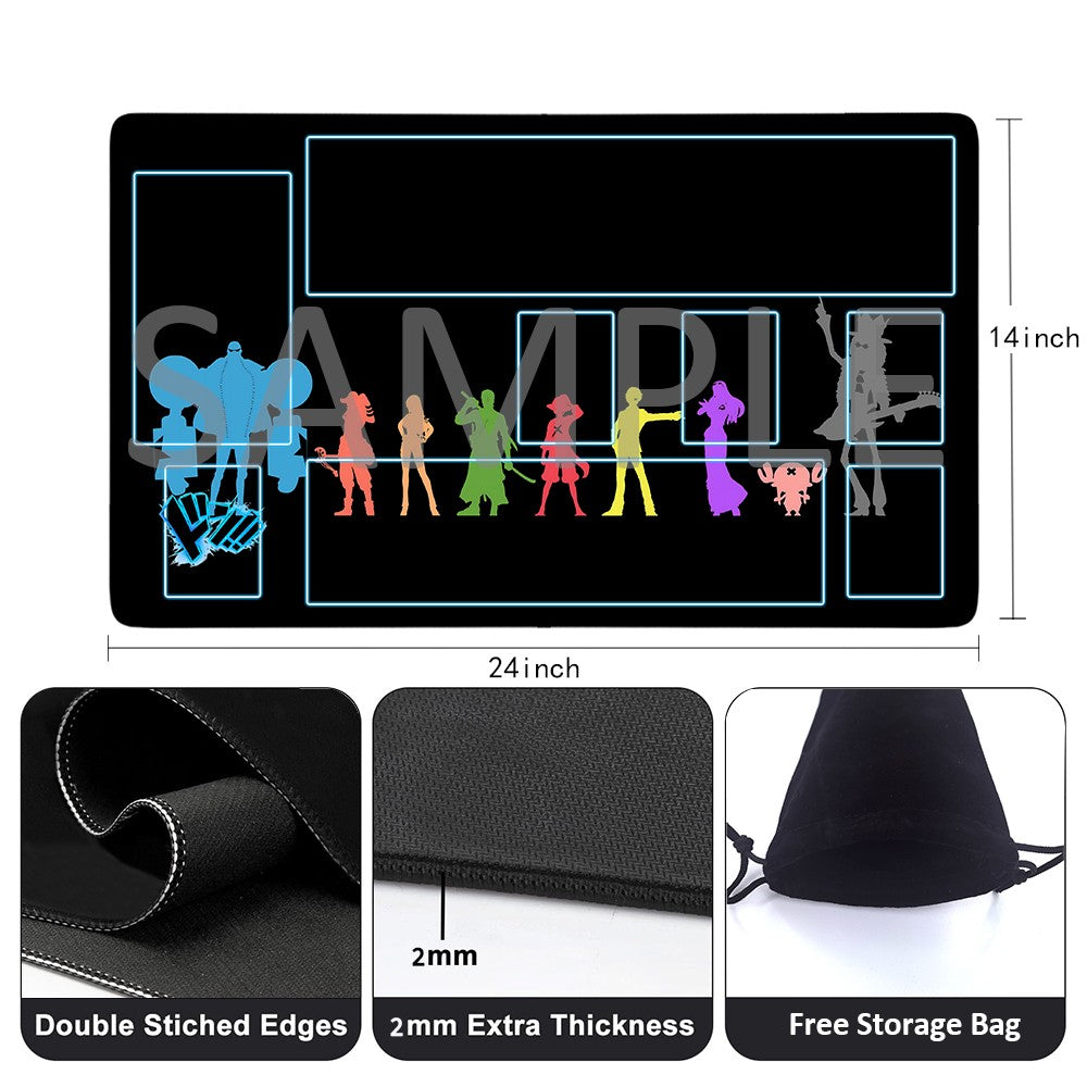 Straw Hat Pirates‌ One Piece Playmat + Free Storage Bag Non-Slip Rubber 24x14 in +122HZWzone (90)