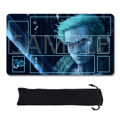 Roronoa Zoro One Piece Playmat + Free Storage Bag Non-Slip Rubber 24x14 in +122HZWzone (76)