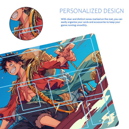 Monkey D. Luffy One Piece Playmat + Free Storage Bag Non-Slip Rubber 24x14 in +122HZWzone (74)