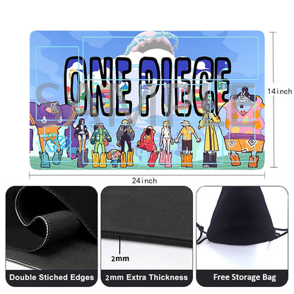 Straw Hat Pirates‌ One Piece Playmat + Free Storage Bag Non-Slip Rubber 24x14 in +122HZWzone (62)