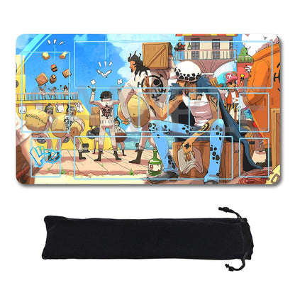 Trafalgar D. Water Law One Piece Playmat + Free Storage Bag Non-Slip Rubber 24x14 in +122HZWzone (24)