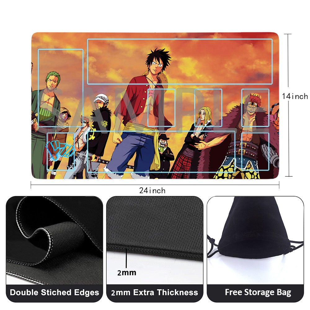 Straw Hat Pirates‌ One Piece Playmat + Free Storage Bag Non-Slip Rubber 24x14 in +122HZWzone (82)