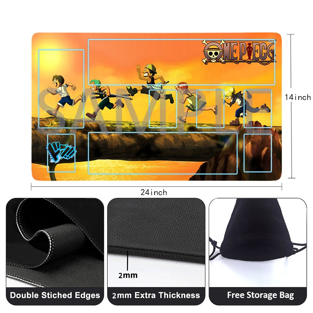 Straw Hat Pirates One Piece Playmat + Free Storage Bag Non-Slip Rubber 24x14 in +122HZWzone (11)