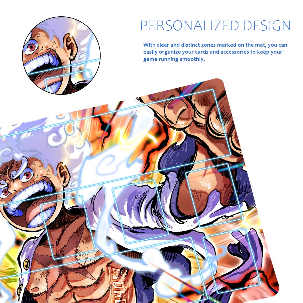 Monkey D. Luffy One Piece Playmat + Free Storage Bag Non-Slip Rubber 24x14 in +122HZWzone (1)