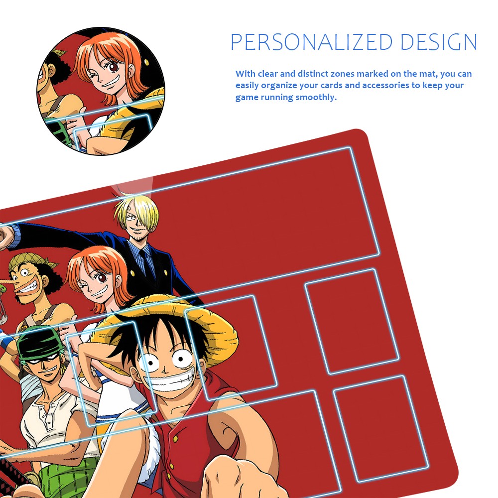 Straw Hat Pirates‌ One Piece Playmat + Free Storage Bag Non-Slip Rubber 24x14 in +122HZWzone (97)