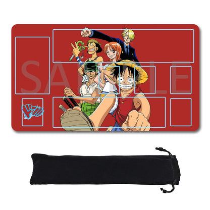 Straw Hat Pirates‌ One Piece Playmat + Free Storage Bag Non-Slip Rubber 24x14 in +122HZWzone (97)