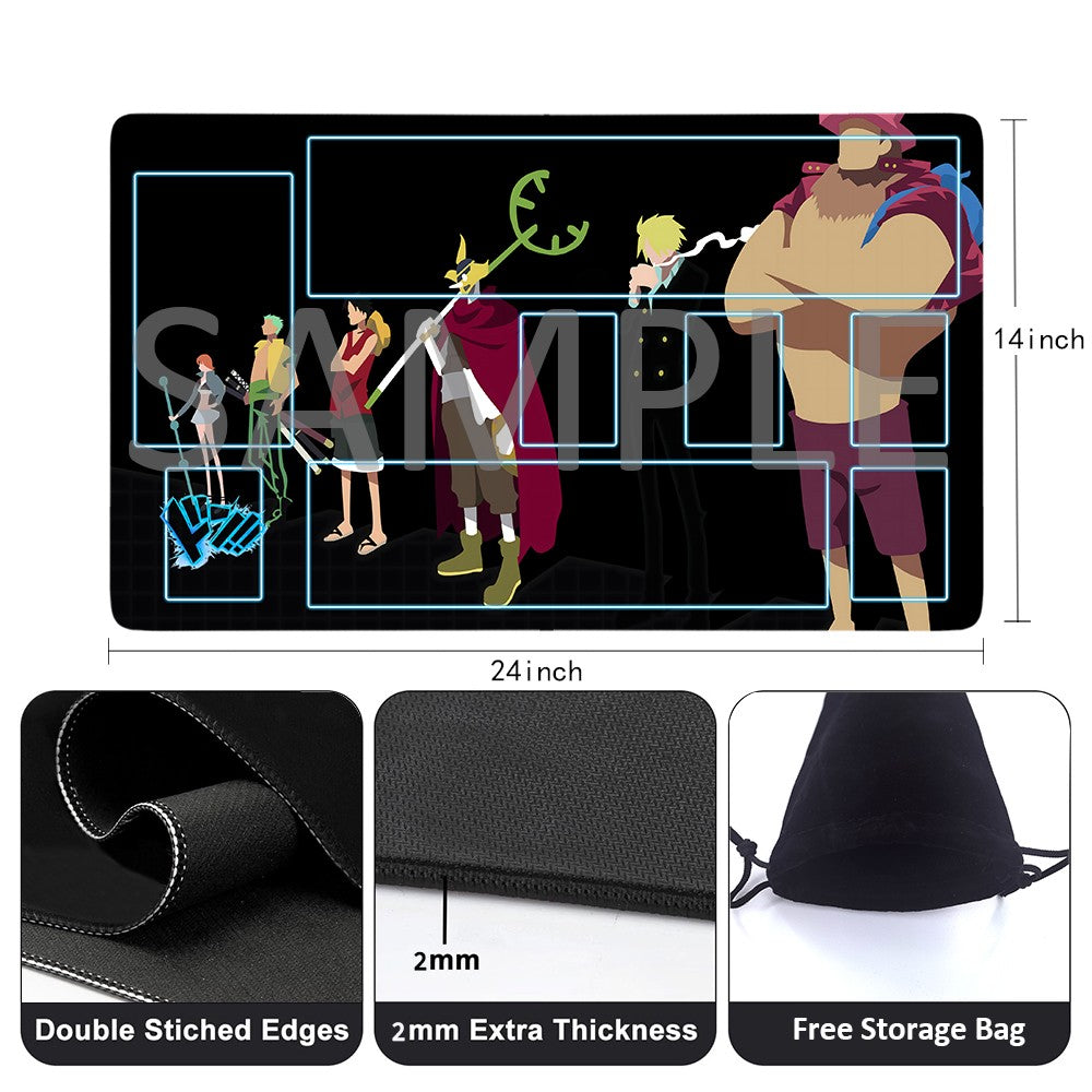 Straw Hat Pirates One Piece Playmat + Free Storage Bag Non-Slip Rubber 24x14 in +122HZWzone (35)