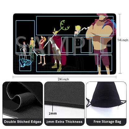 Straw Hat Pirates One Piece Playmat + Free Storage Bag Non-Slip Rubber 24x14 in +122HZWzone (35)