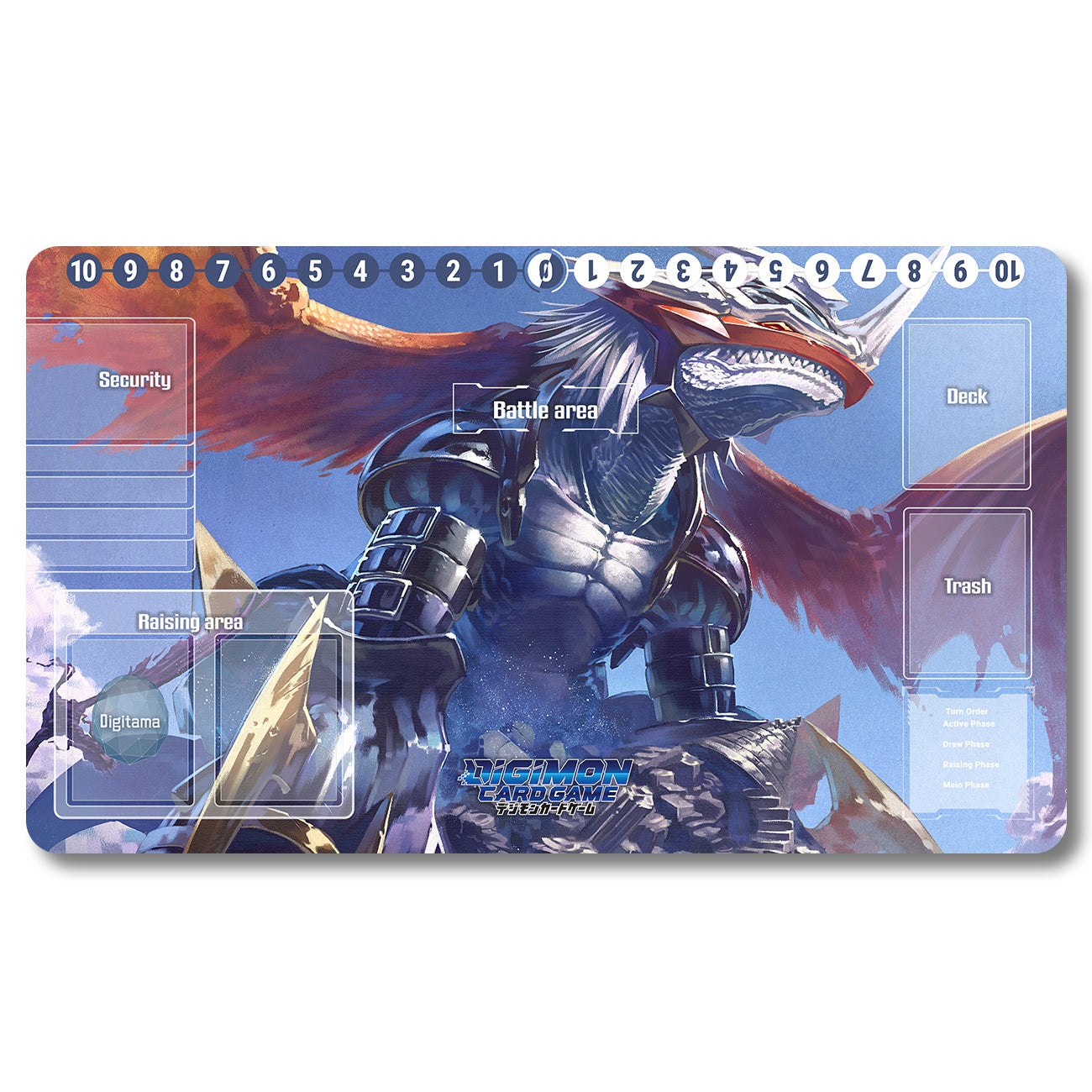 Digimon Imperialdramon Playmat - Digimon Size 23.6X13.7in Play mats Compatible for TCG DTCG CCG Trading Card Game